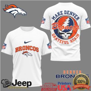Denver Broncos Make Denver Grateful Again Skull T Shirt