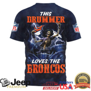 Denver Broncos Official NFL Drummer 3D Shirt