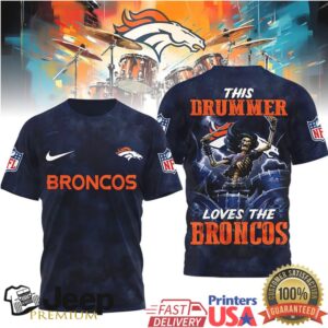 Denver Broncos Official NFL Drummer 3D Shirt