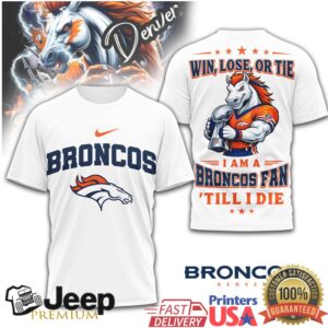 Denver Broncos Official NFL Football Fan Till I Die 3D Shirt