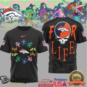 Denver Broncos Official NFL Grateful Dead For Life 3D Shirt Denver Broncos Official NFL Grateful Dead For Life 3D Shirt