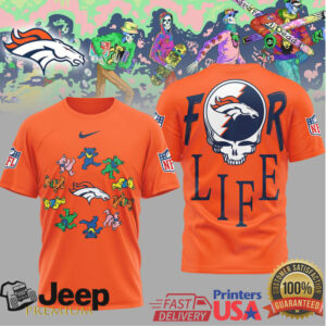 Denver Broncos Official NFL Grateful Dead For Life 3D Shirt