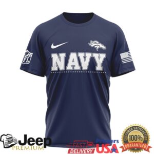 Denver Broncos Official NFL Navy Veteran 3D Shirt Denver Broncos Official NFL Navy Veteran 3D Shirt