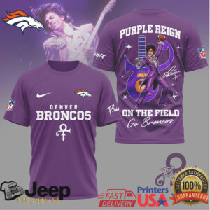 Denver Broncos Purple Reign Prince Concept Fan Apparel T Shirt Denver Broncos Purple Reign Prince Concept Fan Apparel T Shirt