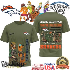 Denver Broncos Scooby Doo Military Appreciation Veteran’s Day T Shirt Denver Broncos Scooby Doo Military Appreciation Veteran’s Day T Shirt