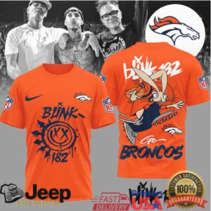 Denver BroncosOfficial NFL Blink 182 3D Shirt