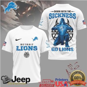 Detroit Lions Disturbed Down With The Sickness Tee