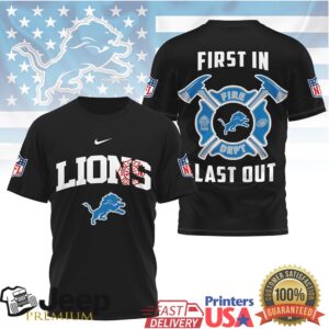 Detroit Lions Fire Department First In Last Out Tshirt
