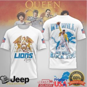 Detroit Lions Freddie Mercury Queen “We Will Rock You” NFL Tee