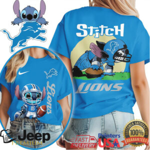 Detroit Lions NFL Stitch Charging 3D Shirt Detroit Lions NFL Stitch Charging 3D Shirt