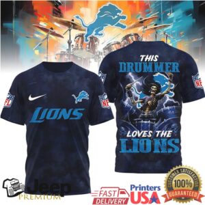 Detroit Lions Official NFL Drummer 3D Shirt