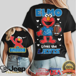 Detroit Lions Official NFL Elmo Fan 3D Shirt Detroit Lions Official NFL Elmo Fan 3D Shirt