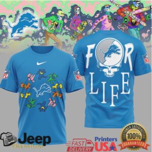 Detroit Lions Official NFL Grateful Dead For Life 3D Shirt Detroit Lions Official NFL Grateful Dead For Life 3D Shirt
