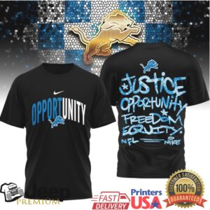 Detroit Lions Official NFL Inspire Change Opportunity 3D Shirt Detroit Lions Official NFL Inspire Change Opportunity 3D Shirt