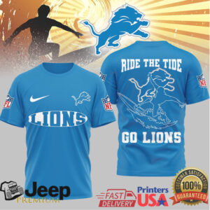 Detroit Lions Official NFL Ride The Tide 3D Shirt Detroit Lions Official NFL Ride The Tide 3D Shirt