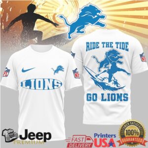 Detroit Lions Official NFL Ride The Tide 3D Shirt