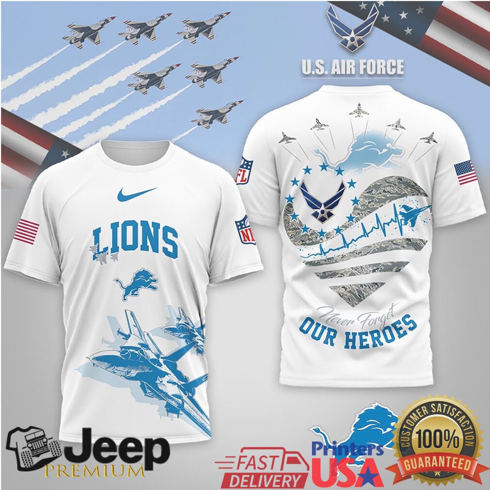 Detroit Lions Official NFL US Air Force 3D Shirt Detroit Lions Official NFL US Air Force 3D Shirt