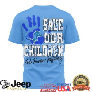 Detroit Lions Save Our Children Human Trafficking Prevention Month Tshirt