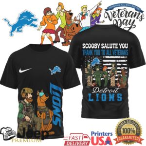 Detroit Lions Scooby Doo Military Appreciation Veterans Day NFL Shirt