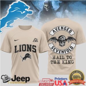 Detroit Lions x Avenged Sevenfold Hail To The King Mashup T Shirt