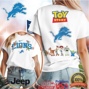 Detroit Lions x Toy Story Characters White Graphic T Shirt