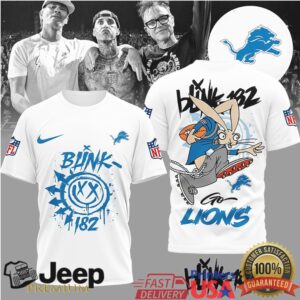 Detroit LionsOfficial NFL Blink 182 3D Shirt