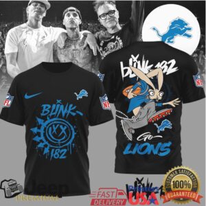Detroit LionsOfficial NFL Blink 182 3D Shirt