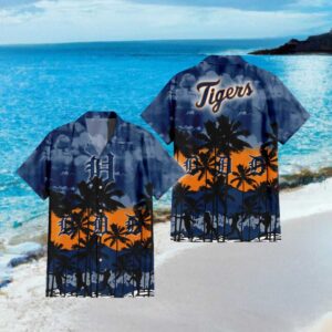 Detroit Tigers MLB Summer Beach Palm Tree Hawaiian Shirt
