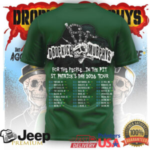 Dropkick Murphys St. Patrick’s Day 2026 Tour Dates Graphic Tee Dropkick Murphys St. Patrick’s Day 2026 Tour Dates Graphic Tee