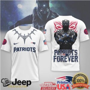New England Patriots Official NFL Black Panther 3D Shirt New England Patriots Official NFL Black Panther 3D Shirt