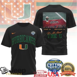 Miami Hurricanes Official NCAA CFB Quarterfinal Game Winners 3D Shirt