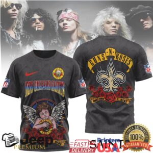 New Orleans Saints Official NFL Guns N' Roses 3D Shirt