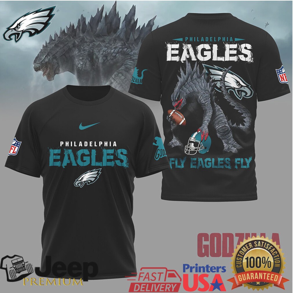 Philadelphia Eagles Official NFL Godzilla Football Shirt Philadelphia Eagles Official NFL Godzilla Football Shirt