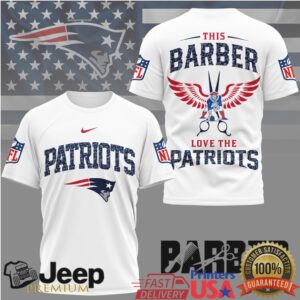 New England Patriots Official NFL Barber Fan 3D Shirt New England Patriots Official NFL Barber Fan 3D Shirt