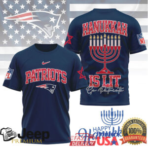 New England Patriots Official NFL Happy Hanukkah 3D Shirt