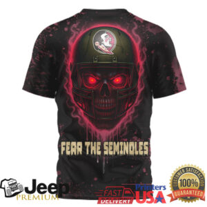 Florida State Seminoles Official NCAA Skeleton Halloween 3D Shirt