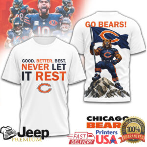 Chicago Bears Never Let It Rest 3D T Shirt Chicago Bears Never Let It Rest 3D T Shirt