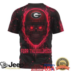 Georgia Bulldogs Football Fear The Bulldogs Skull Halloween 3D T Shirt