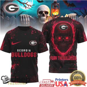 Georgia Bulldogs Official NCAA Skeleton Halloween 3D Shirt Georgia Bulldogs Official NCAA Skeleton Halloween 3D Shirt