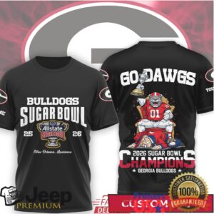 Georgia Bulldogs Sugar Bowl Champions 2026 Go Dawgs Custom Tee