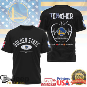 Golden State Warriors Teacher T Shirt NBA Teacher Appreciation Night Heartbeat Apple Golden State Warriors Teacher T Shirt NBA Teacher Appreciation Night Heartbeat Apple