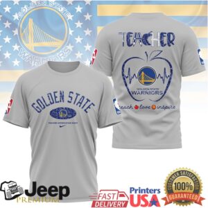 Golden State Warriors Teacher T Shirt NBA Teacher Appreciation Night Heartbeat Apple