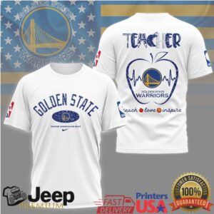 Golden State Warriors Teacher T Shirt NBA Teacher Appreciation Night Heartbeat Apple