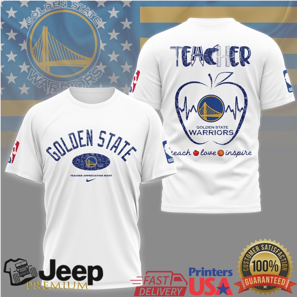 Golden State Warriors Teacher T Shirt NBA Teacher Appreciation Night Heartbeat Apple Golden State Warriors Teacher T Shirt NBA Teacher Appreciation Night Heartbeat Apple