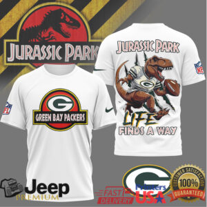 Green Bay Packers Jurassic Park T Shirt T Rex Football Fan Apparel