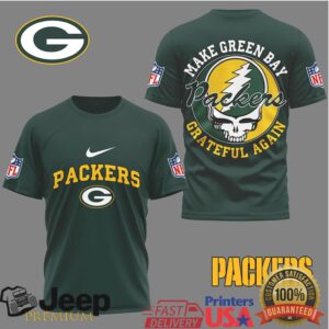 Green Bay Packers Make Green Bay Grateful Again Skull Graphic T Shirt