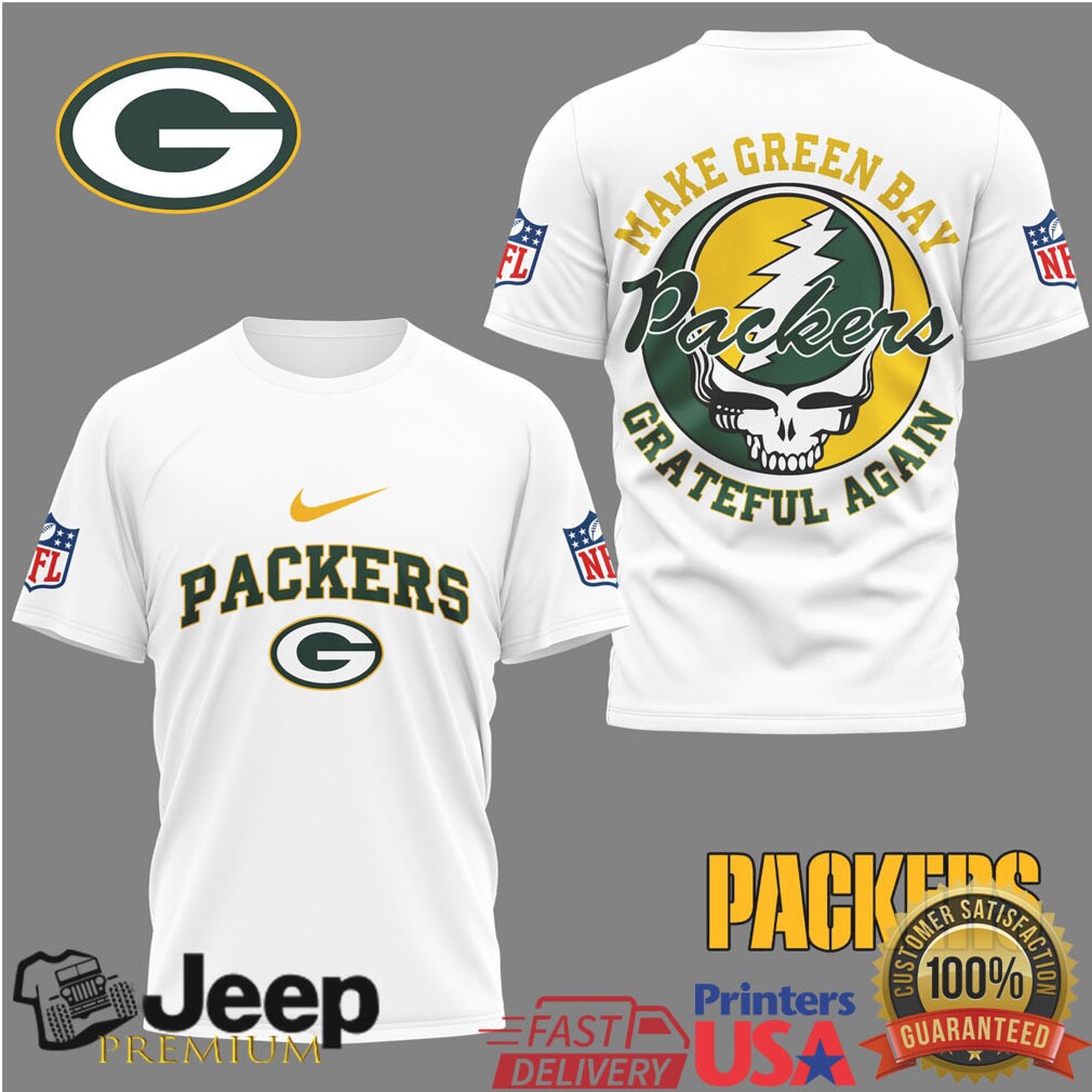 Green Bay Packers Make Green Bay Grateful Again Skull Graphic T Shirt Green Bay Packers Make Green Bay Grateful Again Skull Graphic T Shirt