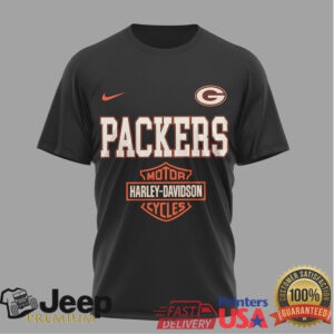 Green Bay Packers Official NFL 122 Year Harley Davidson 3D Shirt