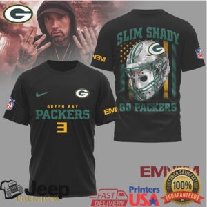Green Bay Packers Official NFL Eminem Fan 3D Shirt