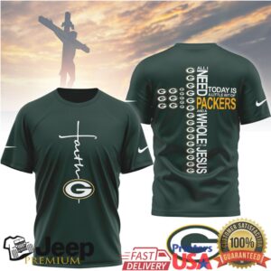 Green Bay Packers Official NFL Faith Over Fear 3D Shirt